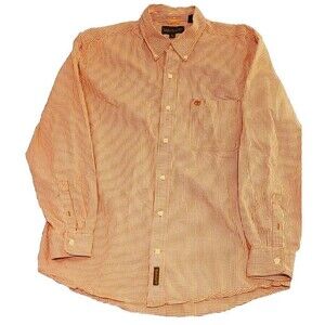 Timberland Mens Shirt Sz XL Regular Fit‎ Rust Plaid Long  Sleeve Casual Button